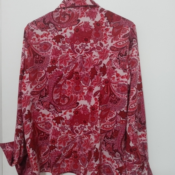 Ninety Long sleeve paisley blouse contrasting striped cuffs - Picture 7 of 7
